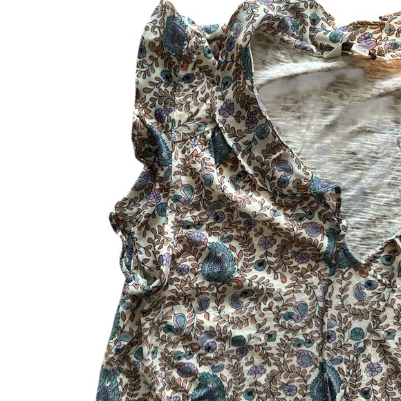 Lucky Brand Floral Ruffle Cap Sleeve Blouse – Size M - Picture 3 of 5